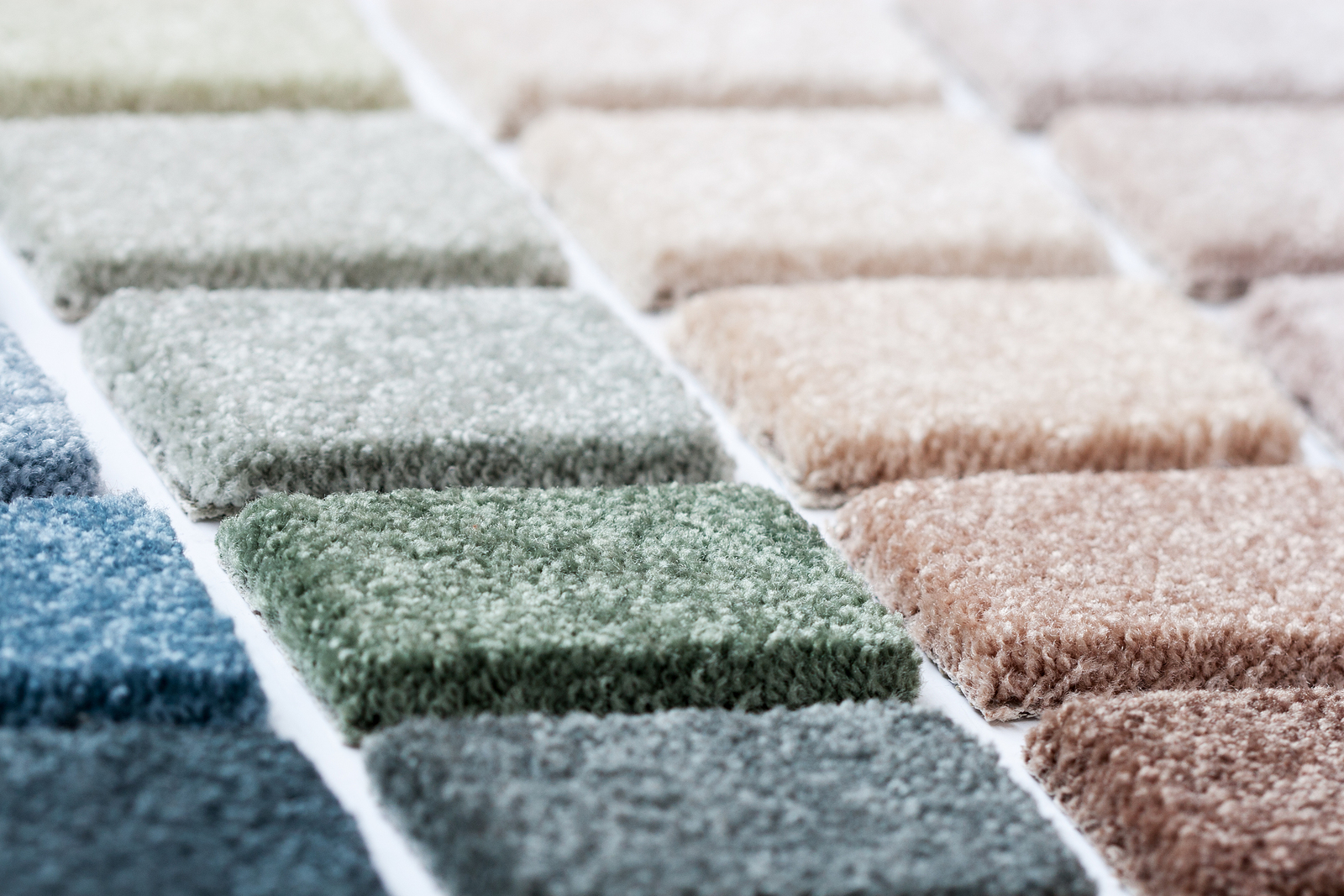 Carpet samples in many shades and colors